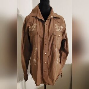 Brown button down shirt